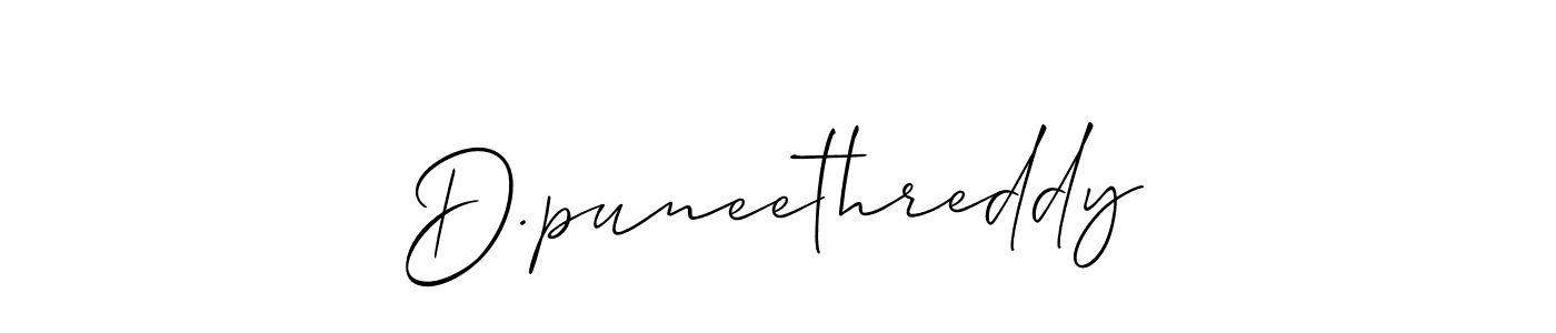 Make a beautiful signature design for name D.puneethreddy. With this signature (Allison_Script) style, you can create a handwritten signature for free. D.puneethreddy signature style 2 images and pictures png