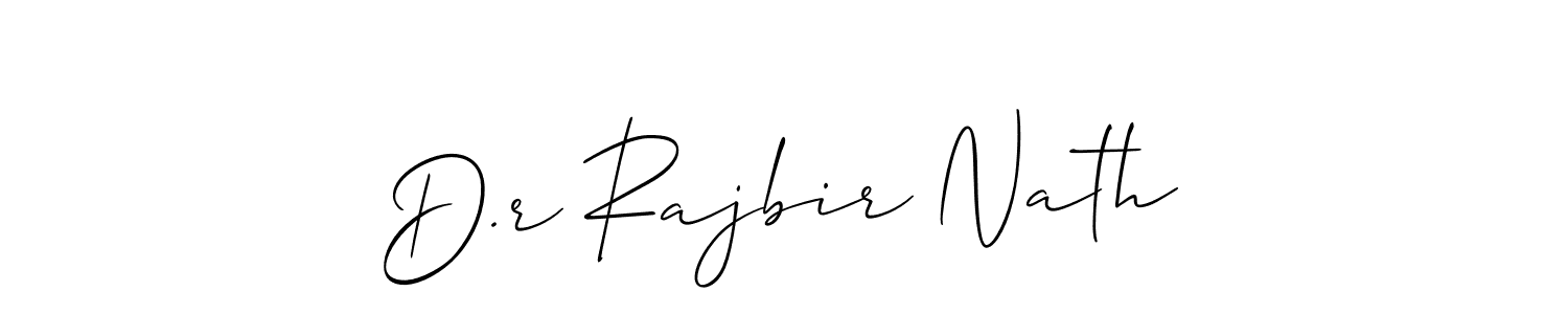 Create a beautiful signature design for name D.r Rajbir Nath. With this signature (Allison_Script) fonts, you can make a handwritten signature for free. D.r Rajbir Nath signature style 2 images and pictures png