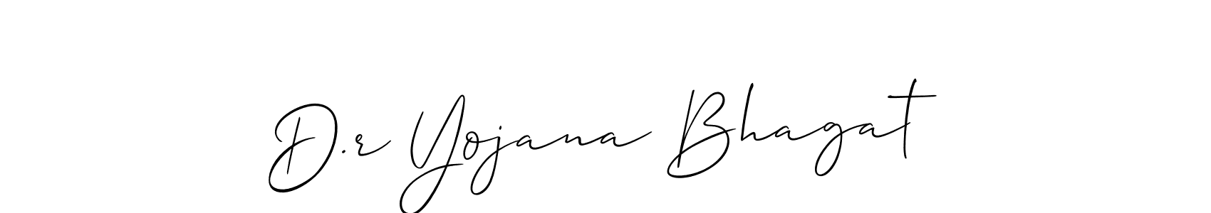 The best way (Allison_Script) to make a short signature is to pick only two or three words in your name. The name D.r Yojana Bhagat include a total of six letters. For converting this name. D.r Yojana Bhagat signature style 2 images and pictures png