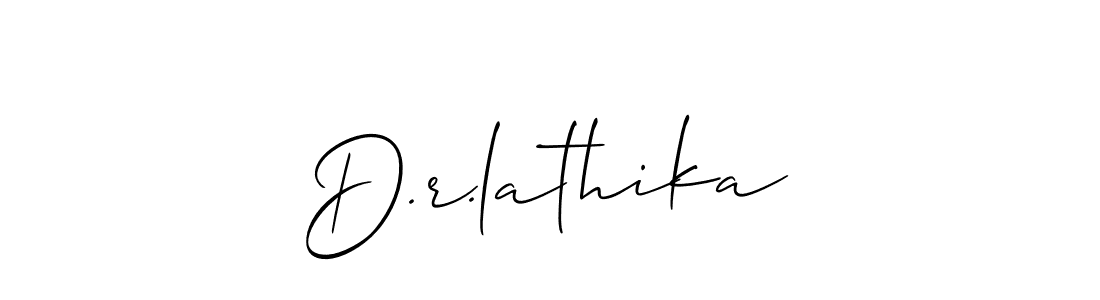 if you are searching for the best signature style for your name D.r.lathika. so please give up your signature search. here we have designed multiple signature styles  using Allison_Script. D.r.lathika signature style 2 images and pictures png