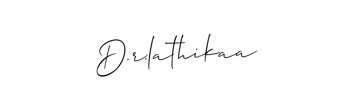 Create a beautiful signature design for name D.r.lathikaa. With this signature (Allison_Script) fonts, you can make a handwritten signature for free. D.r.lathikaa signature style 2 images and pictures png