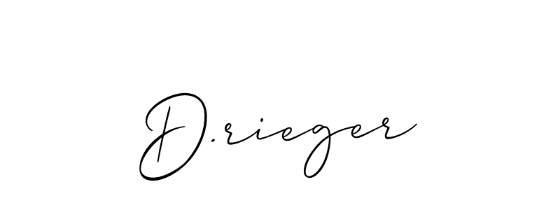The best way (Allison_Script) to make a short signature is to pick only two or three words in your name. The name D.rieger include a total of six letters. For converting this name. D.rieger signature style 2 images and pictures png