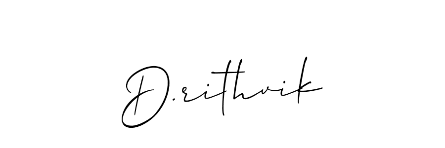 The best way (Allison_Script) to make a short signature is to pick only two or three words in your name. The name D.rithvik include a total of six letters. For converting this name. D.rithvik signature style 2 images and pictures png
