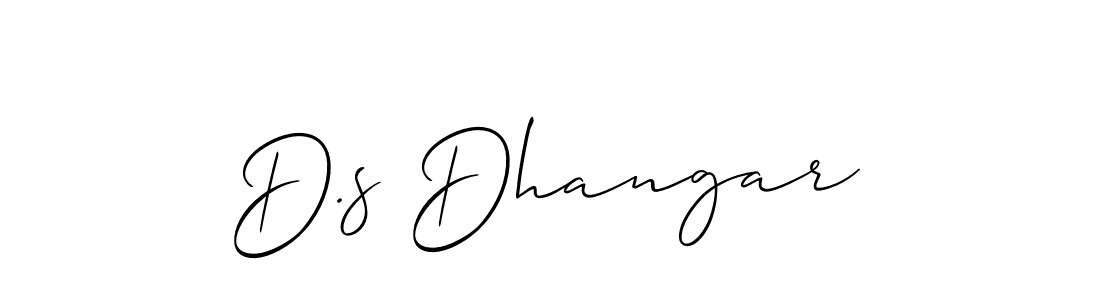 Make a beautiful signature design for name D.s Dhangar. With this signature (Allison_Script) style, you can create a handwritten signature for free. D.s Dhangar signature style 2 images and pictures png
