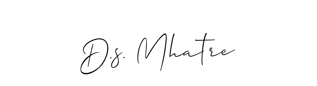 How to make D.s. Mhatre signature? Allison_Script is a professional autograph style. Create handwritten signature for D.s. Mhatre name. D.s. Mhatre signature style 2 images and pictures png