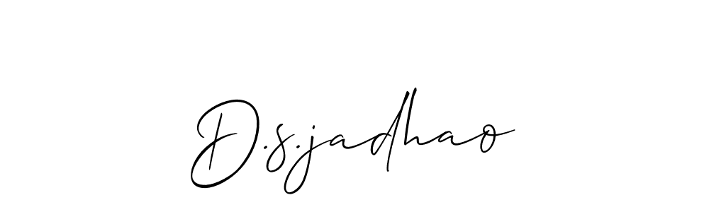 Allison_Script is a professional signature style that is perfect for those who want to add a touch of class to their signature. It is also a great choice for those who want to make their signature more unique. Get D.s.jadhao name to fancy signature for free. D.s.jadhao signature style 2 images and pictures png
