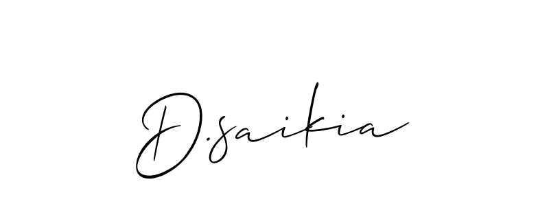 How to Draw D.saikia signature style? Allison_Script is a latest design signature styles for name D.saikia. D.saikia signature style 2 images and pictures png