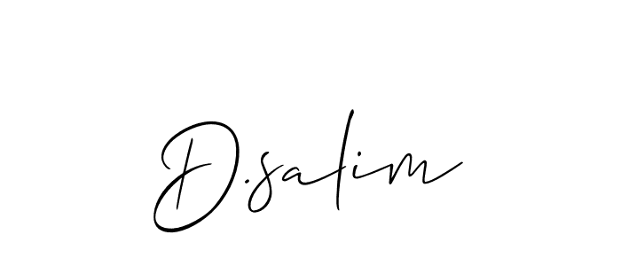 Allison_Script is a professional signature style that is perfect for those who want to add a touch of class to their signature. It is also a great choice for those who want to make their signature more unique. Get D.salim name to fancy signature for free. D.salim signature style 2 images and pictures png