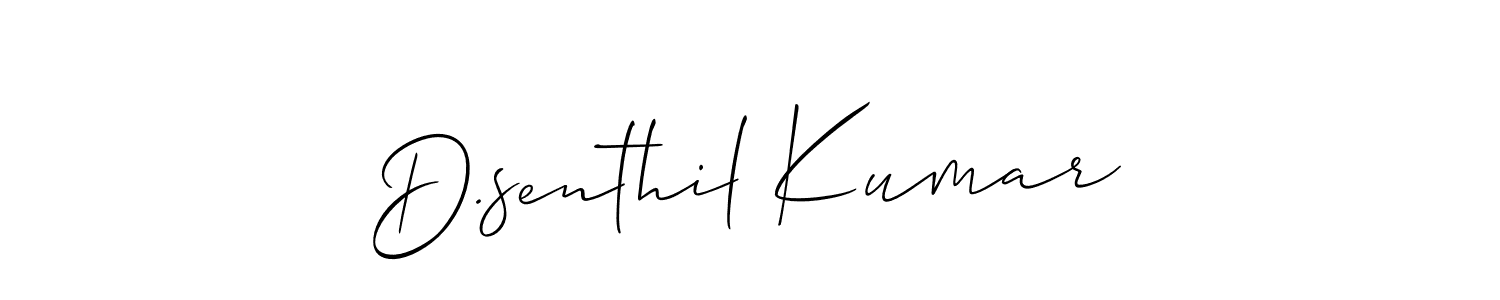 Create a beautiful signature design for name D.senthil Kumar. With this signature (Allison_Script) fonts, you can make a handwritten signature for free. D.senthil Kumar signature style 2 images and pictures png