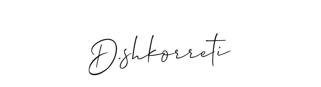 The best way (Allison_Script) to make a short signature is to pick only two or three words in your name. The name D.shkorreti include a total of six letters. For converting this name. D.shkorreti signature style 2 images and pictures png