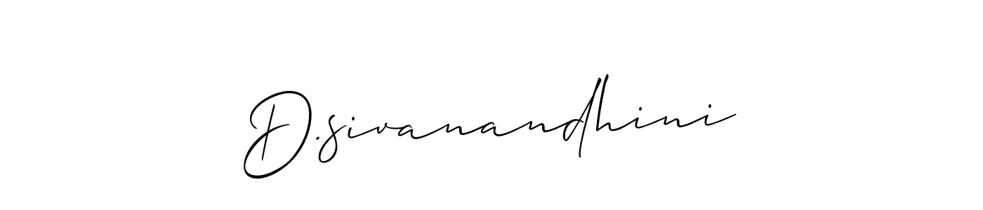 Similarly Allison_Script is the best handwritten signature design. Signature creator online .You can use it as an online autograph creator for name D.sivanandhini. D.sivanandhini signature style 2 images and pictures png