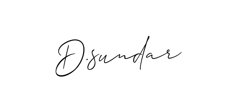 Use a signature maker to create a handwritten signature online. With this signature software, you can design (Allison_Script) your own signature for name D.sundar. D.sundar signature style 2 images and pictures png