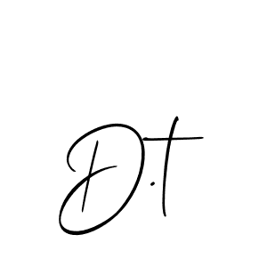 How to make D.t signature? Allison_Script is a professional autograph style. Create handwritten signature for D.t name. D.t signature style 2 images and pictures png