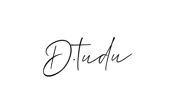 Design your own signature with our free online signature maker. With this signature software, you can create a handwritten (Allison_Script) signature for name D.tudu. D.tudu signature style 2 images and pictures png