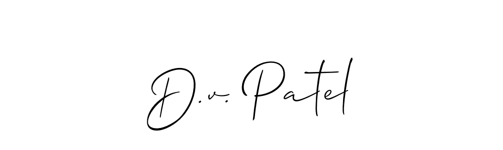 How to make D.v. Patel name signature. Use Allison_Script style for creating short signs online. This is the latest handwritten sign. D.v. Patel signature style 2 images and pictures png