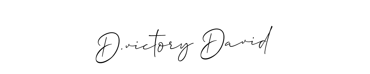 Make a beautiful signature design for name D.victory David. With this signature (Allison_Script) style, you can create a handwritten signature for free. D.victory David signature style 2 images and pictures png