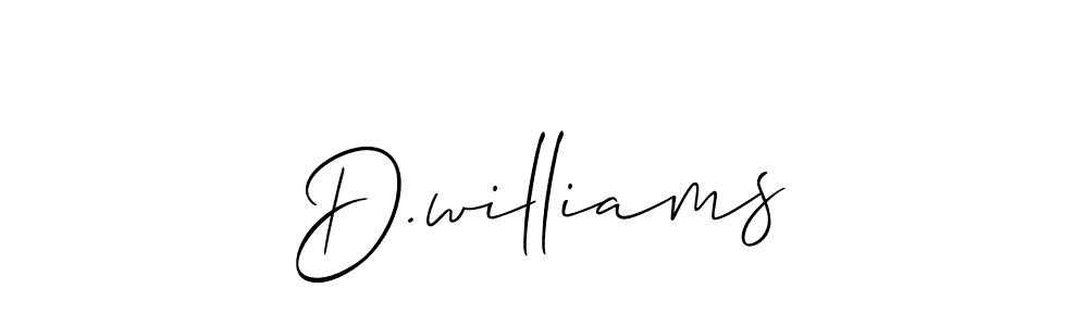 Make a beautiful signature design for name D.williams. With this signature (Allison_Script) style, you can create a handwritten signature for free. D.williams signature style 2 images and pictures png