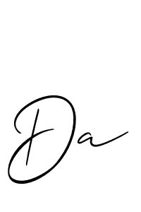 It looks lik you need a new signature style for name Da. Design unique handwritten (Allison_Script) signature with our free signature maker in just a few clicks. Da signature style 2 images and pictures png