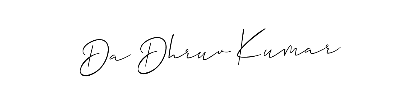 Make a beautiful signature design for name Da Dhruv Kumar. With this signature (Allison_Script) style, you can create a handwritten signature for free. Da Dhruv Kumar signature style 2 images and pictures png
