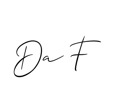 Design your own signature with our free online signature maker. With this signature software, you can create a handwritten (Allison_Script) signature for name Da F. Da F signature style 2 images and pictures png