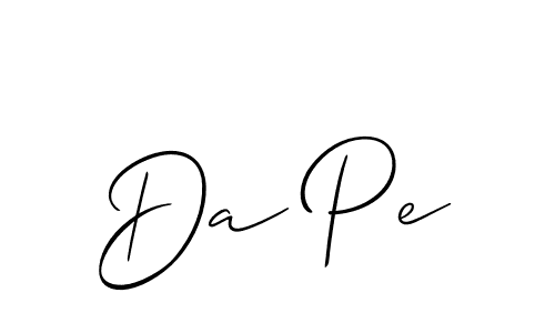 Design your own signature with our free online signature maker. With this signature software, you can create a handwritten (Allison_Script) signature for name Da Pe. Da Pe signature style 2 images and pictures png