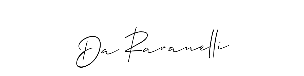 Similarly Allison_Script is the best handwritten signature design. Signature creator online .You can use it as an online autograph creator for name Da Ravanelli. Da Ravanelli signature style 2 images and pictures png
