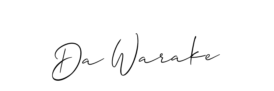 if you are searching for the best signature style for your name Da Warake. so please give up your signature search. here we have designed multiple signature styles  using Allison_Script. Da Warake signature style 2 images and pictures png