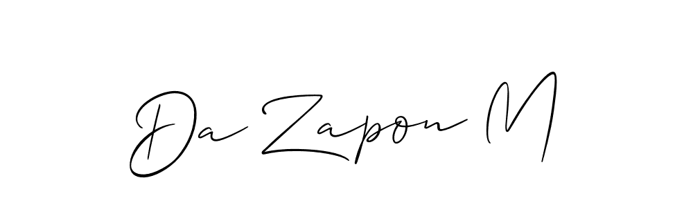 Da Zapon M stylish signature style. Best Handwritten Sign (Allison_Script) for my name. Handwritten Signature Collection Ideas for my name Da Zapon M. Da Zapon M signature style 2 images and pictures png