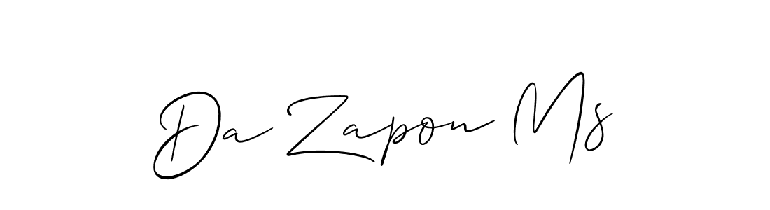 Allison_Script is a professional signature style that is perfect for those who want to add a touch of class to their signature. It is also a great choice for those who want to make their signature more unique. Get Da Zapon Ms name to fancy signature for free. Da Zapon Ms signature style 2 images and pictures png