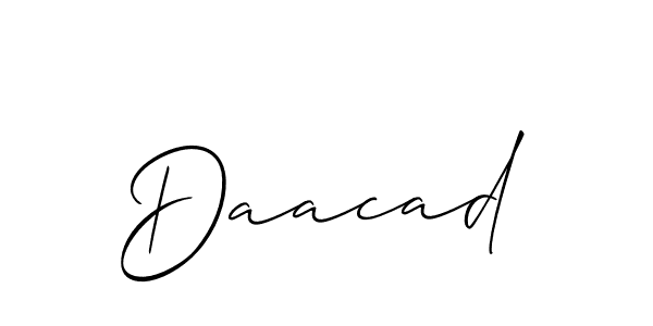 It looks lik you need a new signature style for name Daacad. Design unique handwritten (Allison_Script) signature with our free signature maker in just a few clicks. Daacad signature style 2 images and pictures png