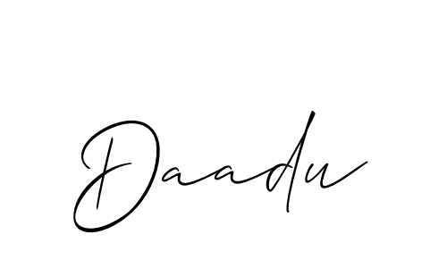 Make a beautiful signature design for name Daadu. With this signature (Allison_Script) style, you can create a handwritten signature for free. Daadu signature style 2 images and pictures png