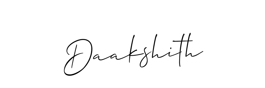 Also we have Daakshith name is the best signature style. Create professional handwritten signature collection using Allison_Script autograph style. Daakshith signature style 2 images and pictures png