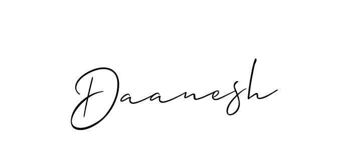 Use a signature maker to create a handwritten signature online. With this signature software, you can design (Allison_Script) your own signature for name Daanesh. Daanesh signature style 2 images and pictures png