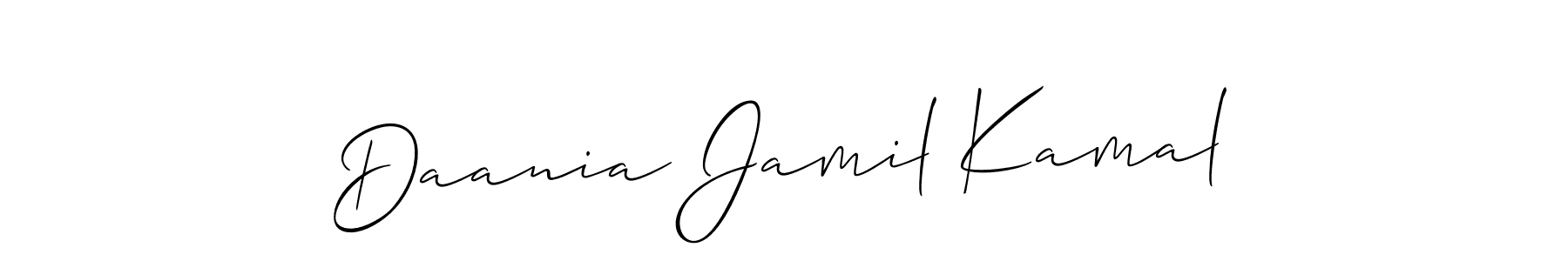 Similarly Allison_Script is the best handwritten signature design. Signature creator online .You can use it as an online autograph creator for name Daania Jamil Kamal. Daania Jamil Kamal signature style 2 images and pictures png