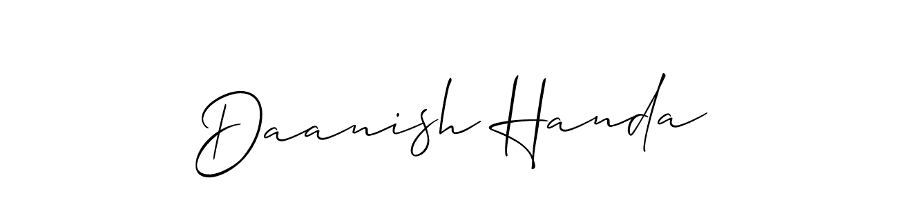 Make a short Daanish Handa signature style. Manage your documents anywhere anytime using Allison_Script. Create and add eSignatures, submit forms, share and send files easily. Daanish Handa signature style 2 images and pictures png