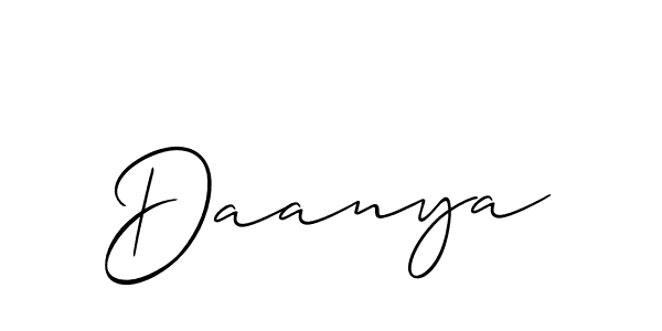 Create a beautiful signature design for name Daanya. With this signature (Allison_Script) fonts, you can make a handwritten signature for free. Daanya signature style 2 images and pictures png