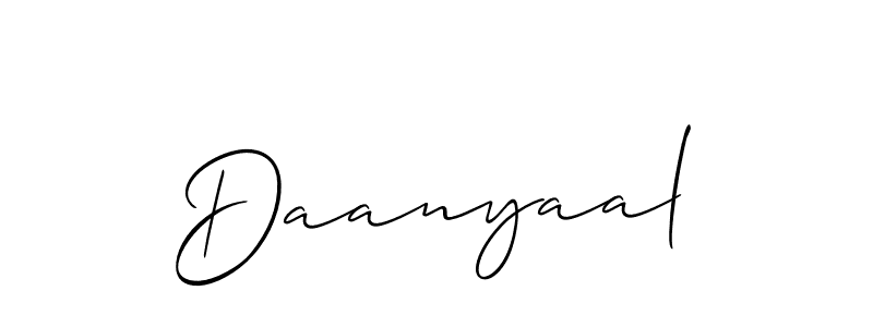 Allison_Script is a professional signature style that is perfect for those who want to add a touch of class to their signature. It is also a great choice for those who want to make their signature more unique. Get Daanyaal name to fancy signature for free. Daanyaal signature style 2 images and pictures png