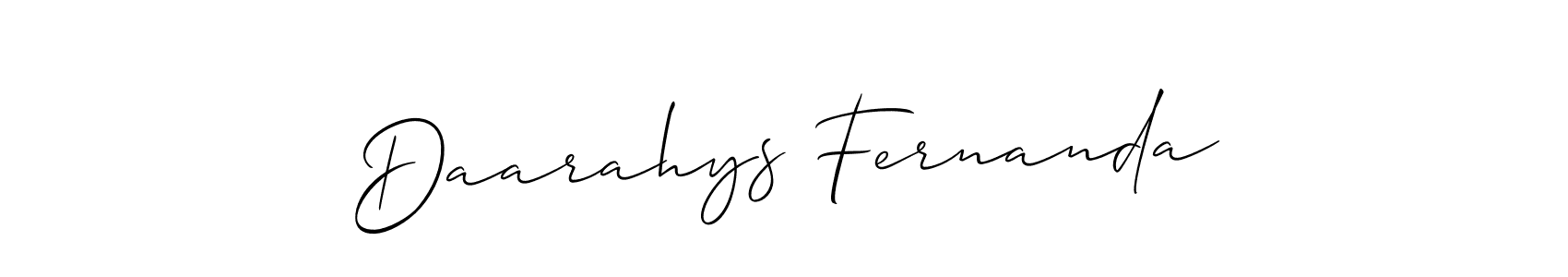 Make a short Daarahys Fernanda signature style. Manage your documents anywhere anytime using Allison_Script. Create and add eSignatures, submit forms, share and send files easily. Daarahys Fernanda signature style 2 images and pictures png