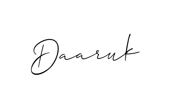 if you are searching for the best signature style for your name Daaruk. so please give up your signature search. here we have designed multiple signature styles  using Allison_Script. Daaruk signature style 2 images and pictures png