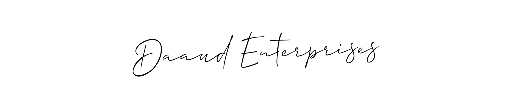 Check out images of Autograph of Daaud Enterprises name. Actor Daaud Enterprises Signature Style. Allison_Script is a professional sign style online. Daaud Enterprises signature style 2 images and pictures png