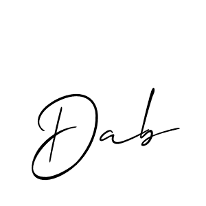 Design your own signature with our free online signature maker. With this signature software, you can create a handwritten (Allison_Script) signature for name Dab. Dab signature style 2 images and pictures png