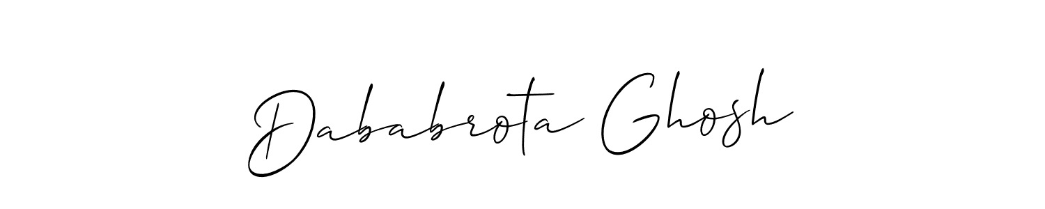 How to make Dababrota Ghosh name signature. Use Allison_Script style for creating short signs online. This is the latest handwritten sign. Dababrota Ghosh signature style 2 images and pictures png