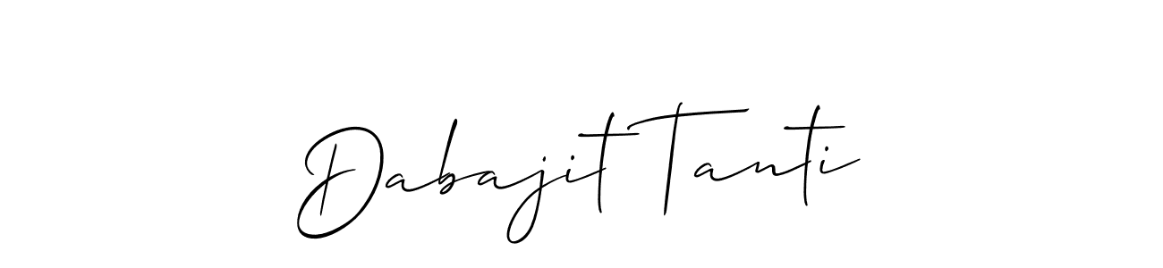 Design your own signature with our free online signature maker. With this signature software, you can create a handwritten (Allison_Script) signature for name Dabajit Tanti. Dabajit Tanti signature style 2 images and pictures png