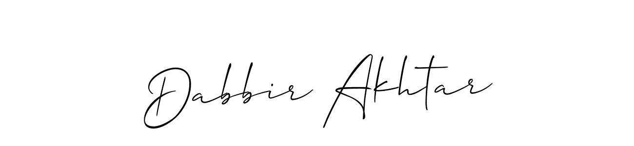Design your own signature with our free online signature maker. With this signature software, you can create a handwritten (Allison_Script) signature for name Dabbir Akhtar. Dabbir Akhtar signature style 2 images and pictures png