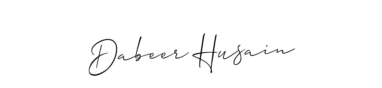 How to Draw Dabeer Husain signature style? Allison_Script is a latest design signature styles for name Dabeer Husain. Dabeer Husain signature style 2 images and pictures png