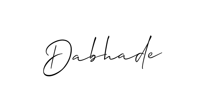 Use a signature maker to create a handwritten signature online. With this signature software, you can design (Allison_Script) your own signature for name Dabhade. Dabhade signature style 2 images and pictures png