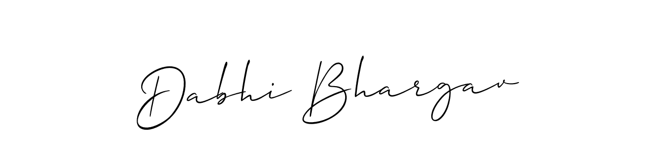 Design your own signature with our free online signature maker. With this signature software, you can create a handwritten (Allison_Script) signature for name Dabhi Bhargav. Dabhi Bhargav signature style 2 images and pictures png