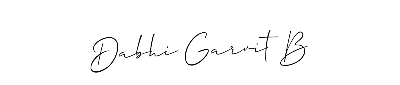 if you are searching for the best signature style for your name Dabhi Garvit B. so please give up your signature search. here we have designed multiple signature styles  using Allison_Script. Dabhi Garvit B signature style 2 images and pictures png