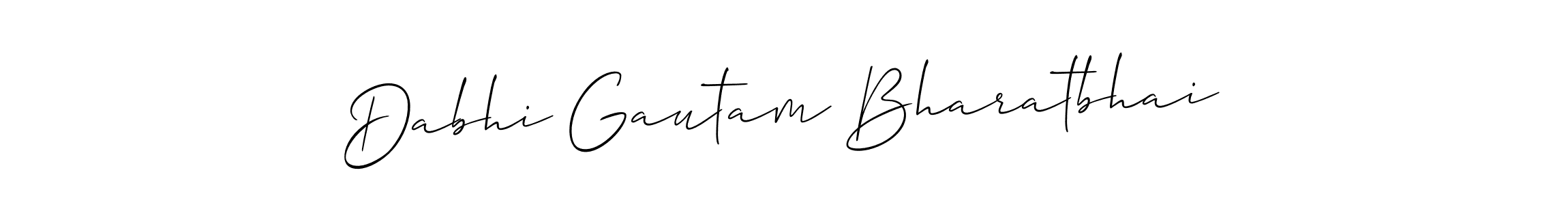 Also we have Dabhi Gautam Bharatbhai name is the best signature style. Create professional handwritten signature collection using Allison_Script autograph style. Dabhi Gautam Bharatbhai signature style 2 images and pictures png