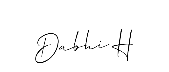 Create a beautiful signature design for name Dabhi H. With this signature (Allison_Script) fonts, you can make a handwritten signature for free. Dabhi H signature style 2 images and pictures png